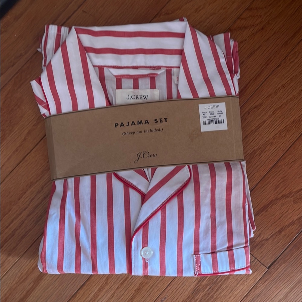 J.Crew Red and White Striped Pajama Set
